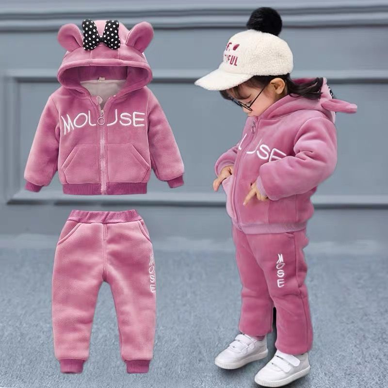 Tenues d'automne et d'hiver pour filles en velours doré épais