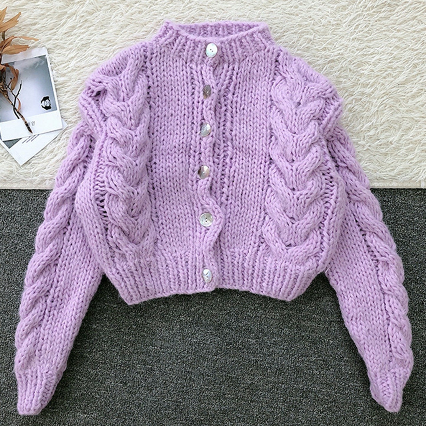 Pull tricoté en laine mohair pour femme, veste cardigan ample, haut en tricot, vêtements faits à la main, cadeau pour femme, tenue tricotée à la main