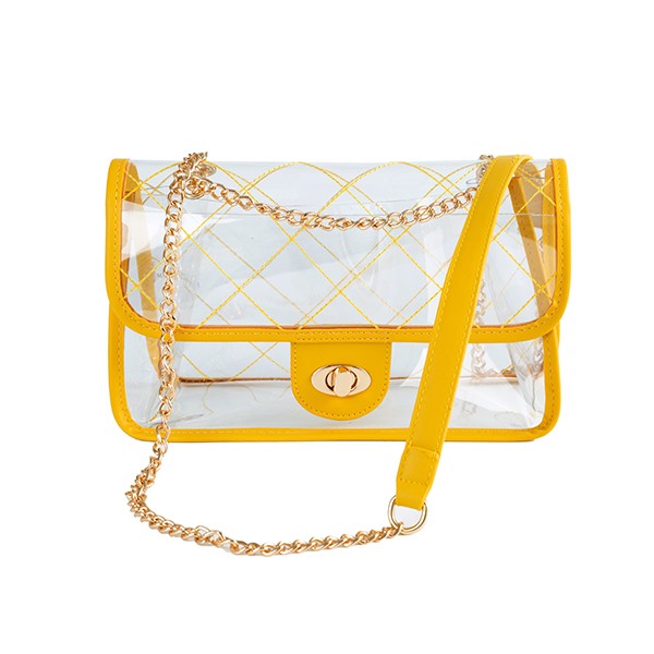 TRENDY HIGH QUALITY QUILTED CLEAR PVC BAG