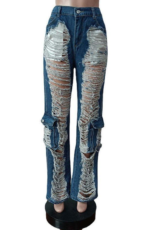 JEAN SEXY STYLE CARGO EN DENIM