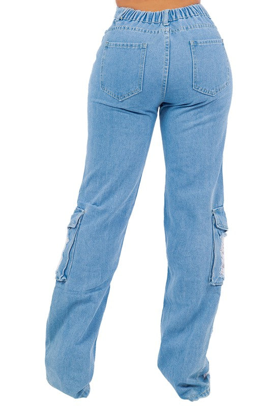 JEAN SEXY STYLE CARGO EN DENIM
