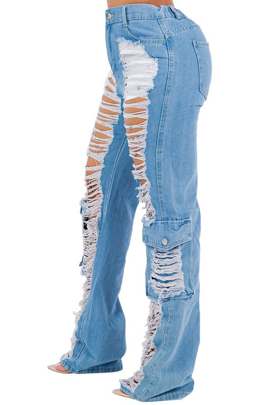 JEAN SEXY STYLE CARGO EN DENIM