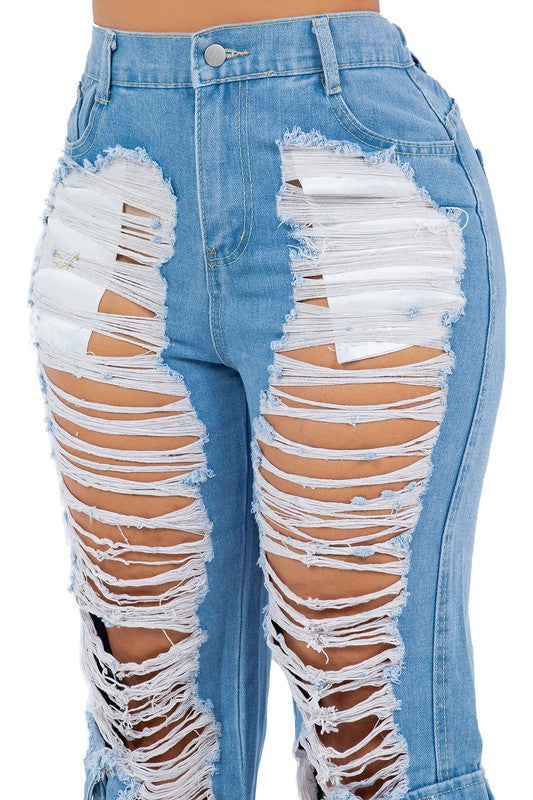 JEAN SEXY STYLE CARGO EN DENIM