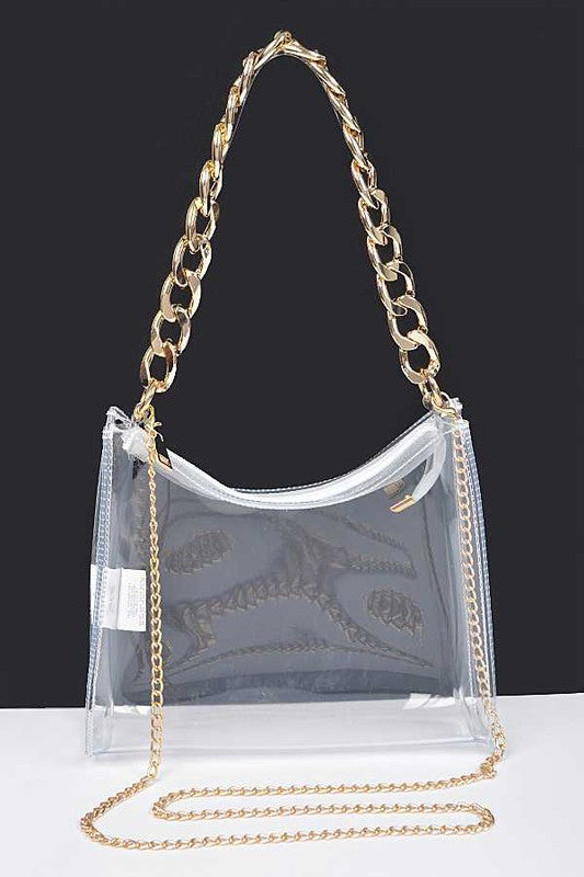 Chunky ketting deursigtige deursigtige stadionsak