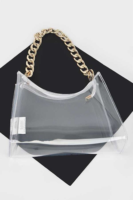 Chunky ketting deursigtige deursigtige stadionsak
