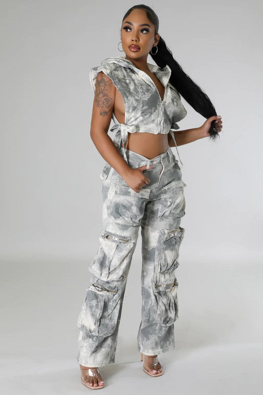 FAHION DENIM TWEE STUK GROENTE STEL