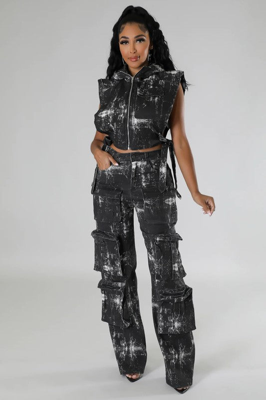 FAHION DENIM TWEE STUK GROENTE STEL