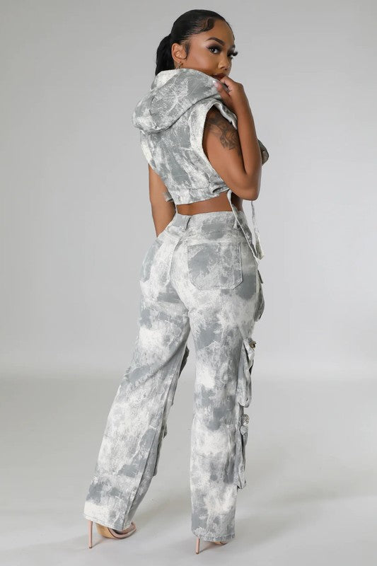FAHION DENIM TWEE STUK GROENTE STEL