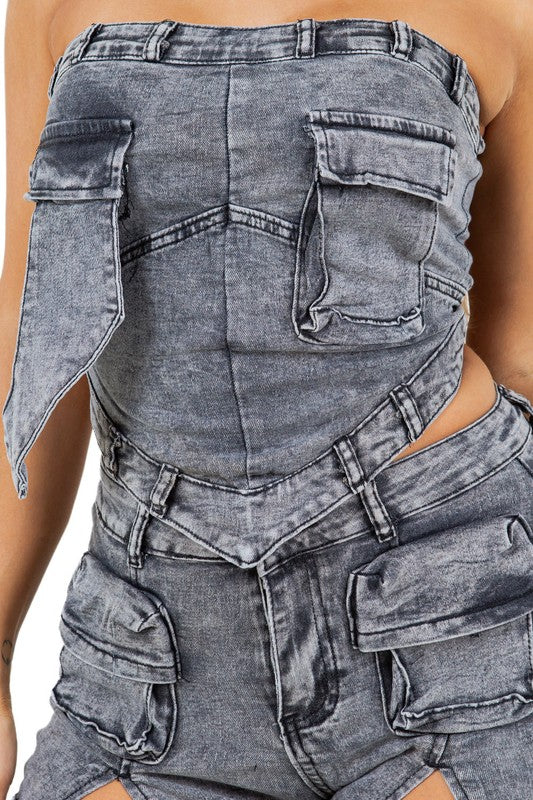 VROUE MODE DENIM TWEE STUK STEL