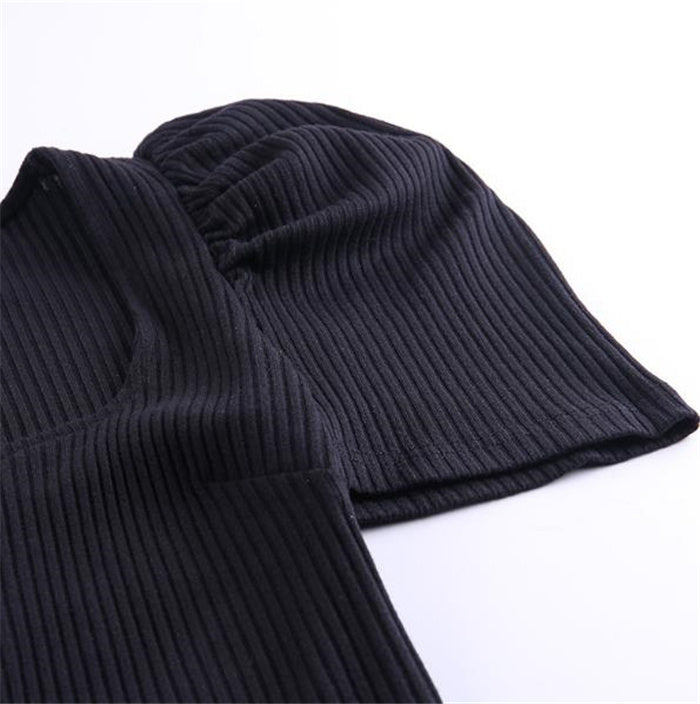 Combinaison à manches courtes de couleur unie pour femme