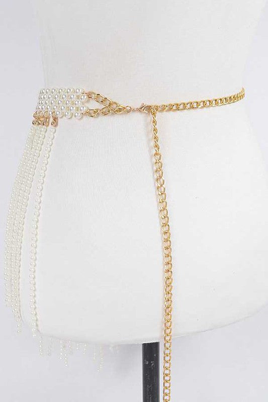 Fringe Pearl Statement kettinggordel