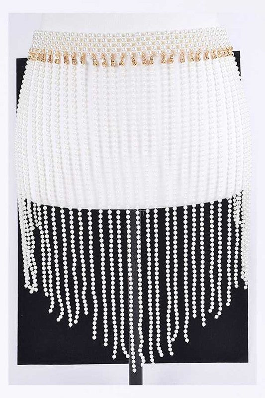 Fringe Pearl Statement kettinggordel