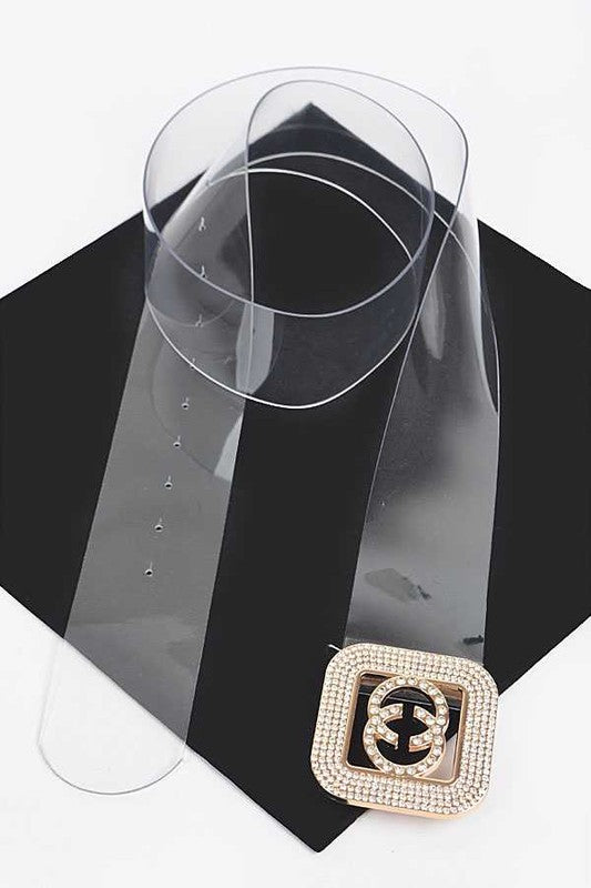 Crystal Logo gespe deursigtige gordel