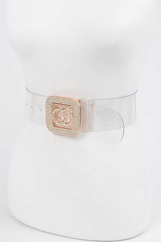Crystal Logo gespe deursigtige gordel