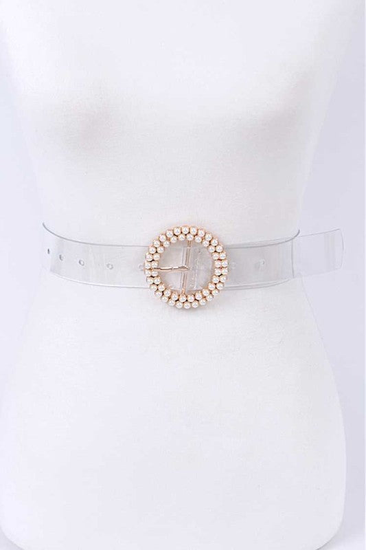 Pearl Studs gesp deursigtige deursigtige gordel
