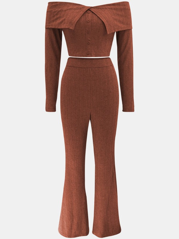 ENSEMBLE PANTALON DEUX PIÈCES MODE FEMME