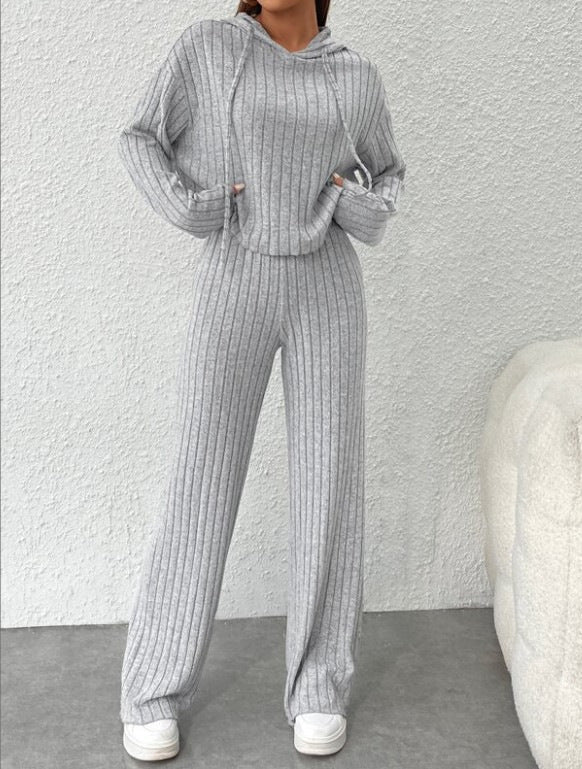 Tenue ample à capuche longue à rayures pour femmes