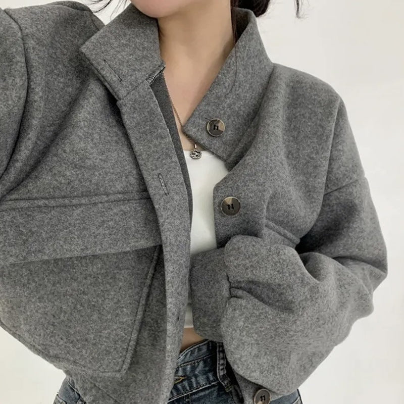 Manteau en laine décontracté et ample de style décontracté