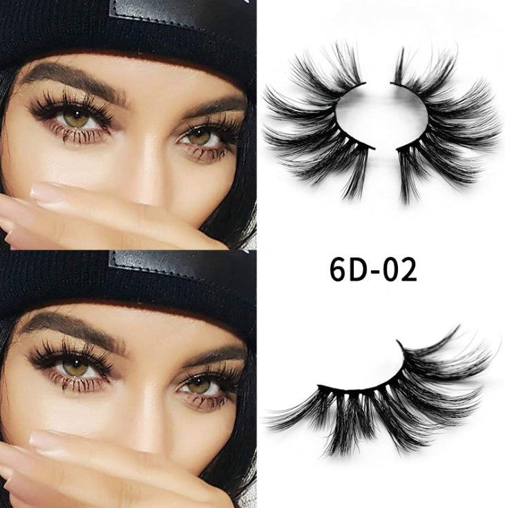 Nethong 25 mm nerts vals oog wimpers 6D drie-dimensionele morsige kruis-oog wimpers Europa en die Verenigde State oorgrens vir wimpers