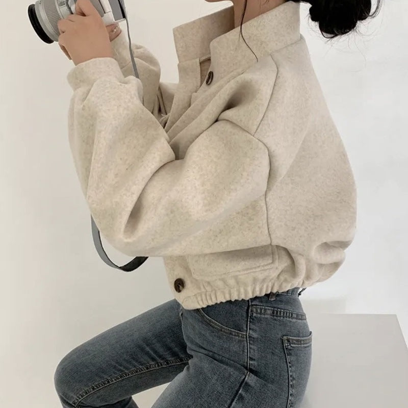 Manteau en laine décontracté et ample de style décontracté