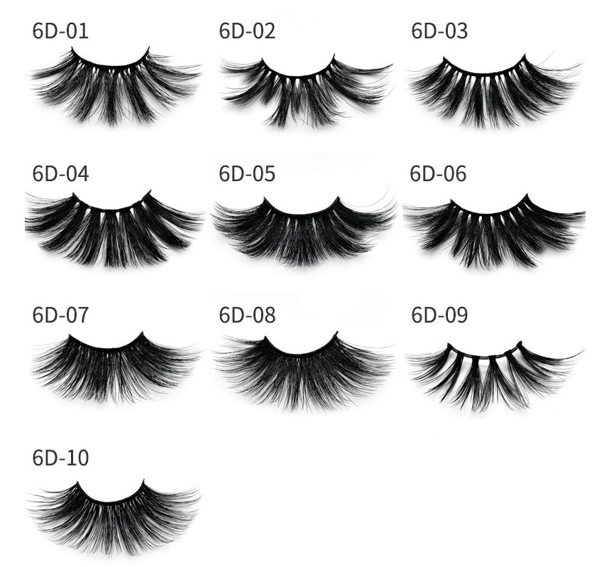 Nethong 25 mm nerts vals oog wimpers 6D drie-dimensionele morsige kruis-oog wimpers Europa en die Verenigde State oorgrens vir wimpers