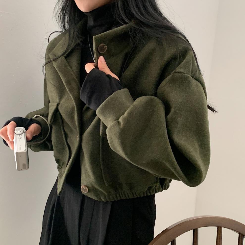 Manteau en laine décontracté et ample de style décontracté