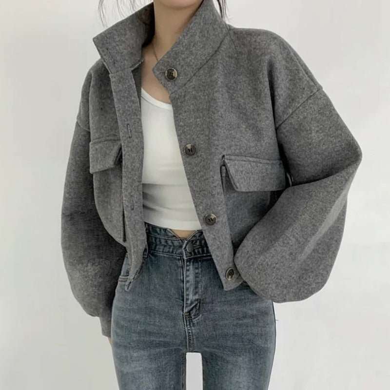 Manteau en laine décontracté et ample de style décontracté