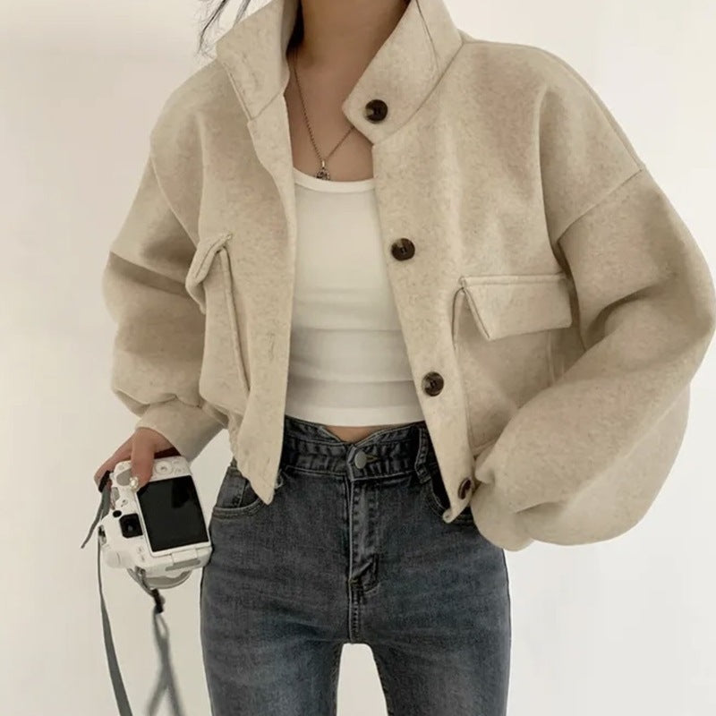 Manteau en laine décontracté et ample de style décontracté