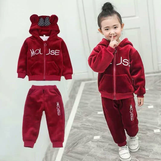 Tenues d'automne et d'hiver pour filles en velours doré épais