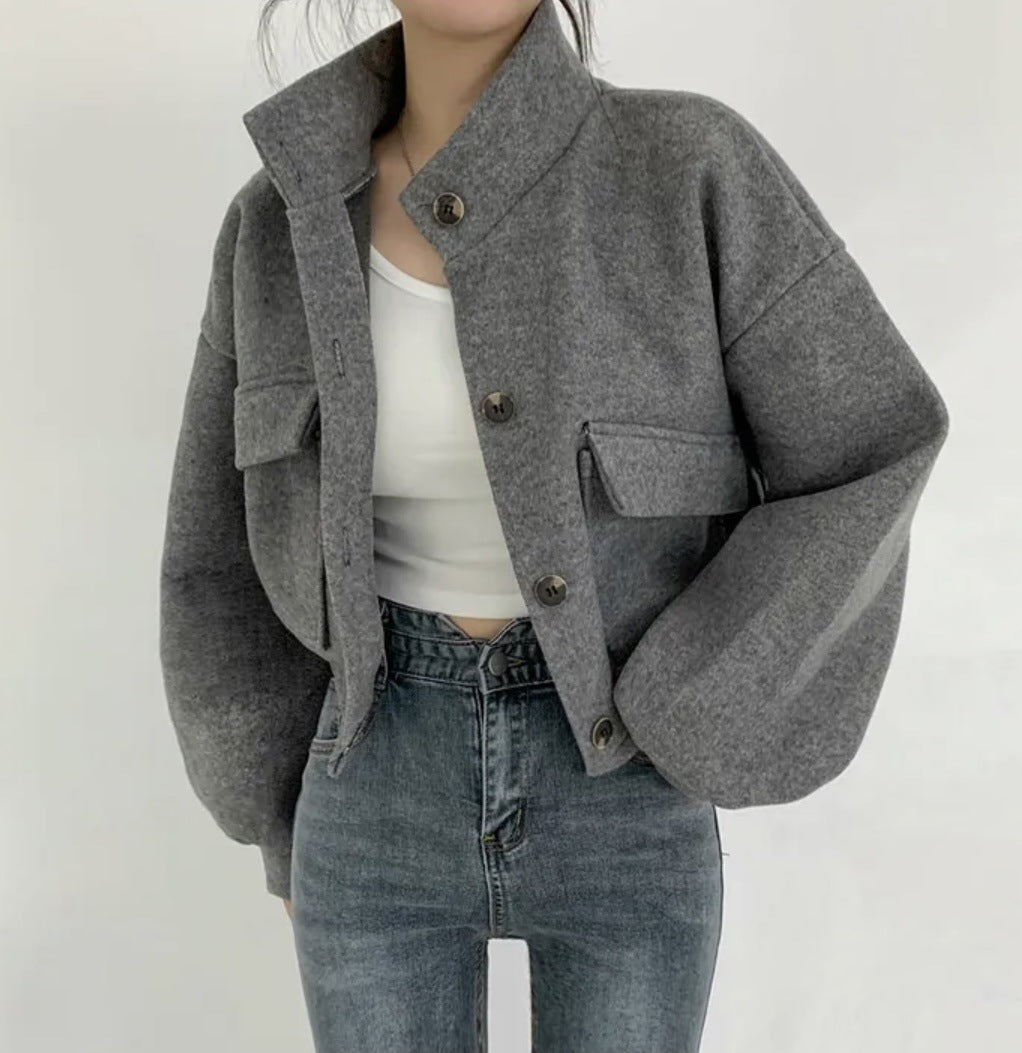 Manteau en laine décontracté et ample de style décontracté